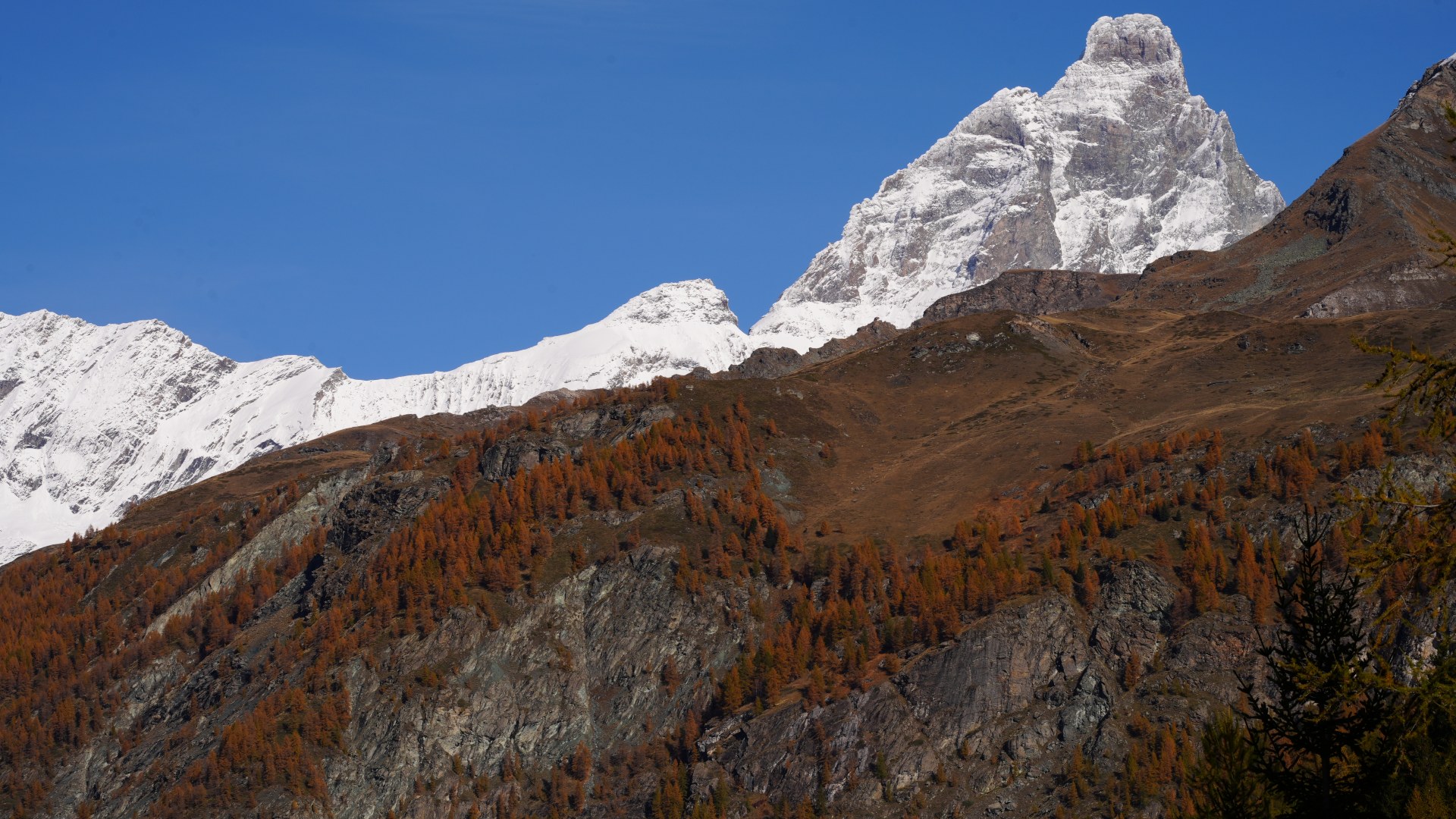 vista cime bianche cervinia cervino autunno